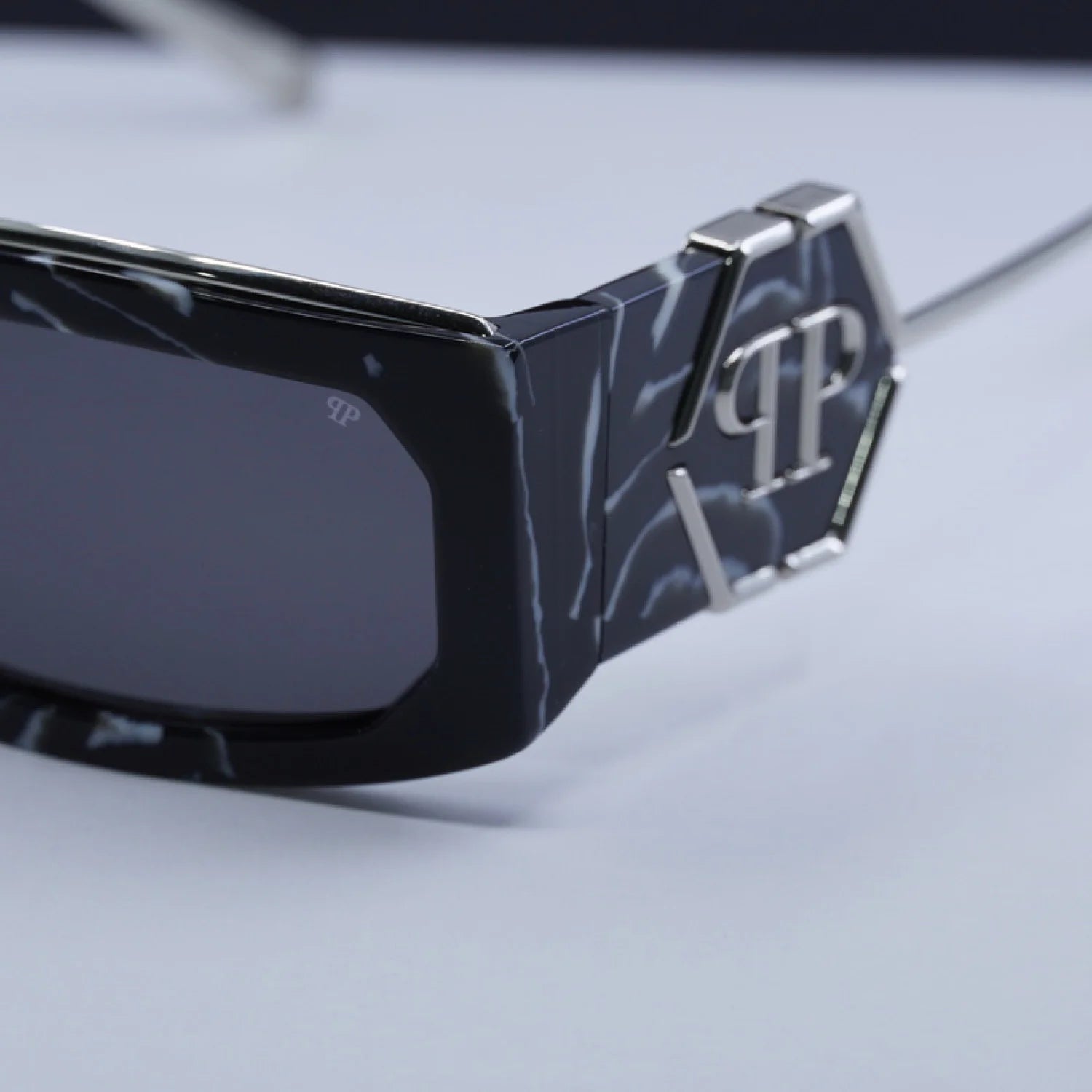 Philipp Plein spp119m - Shiny Black Marble/Silver
