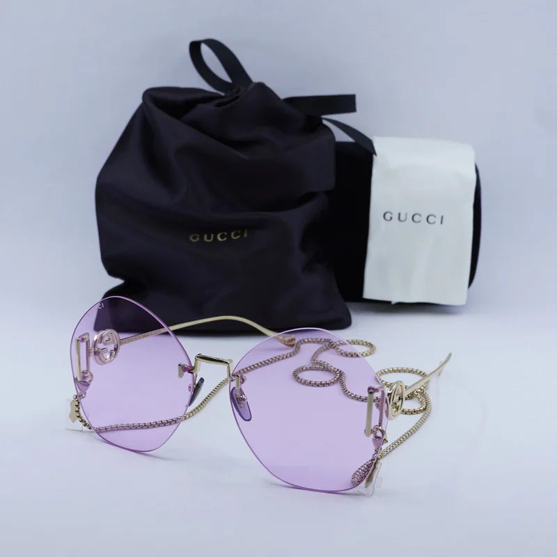 Gucci GG1203S - Gold With Detachable Gold Chain - single_variant - 001