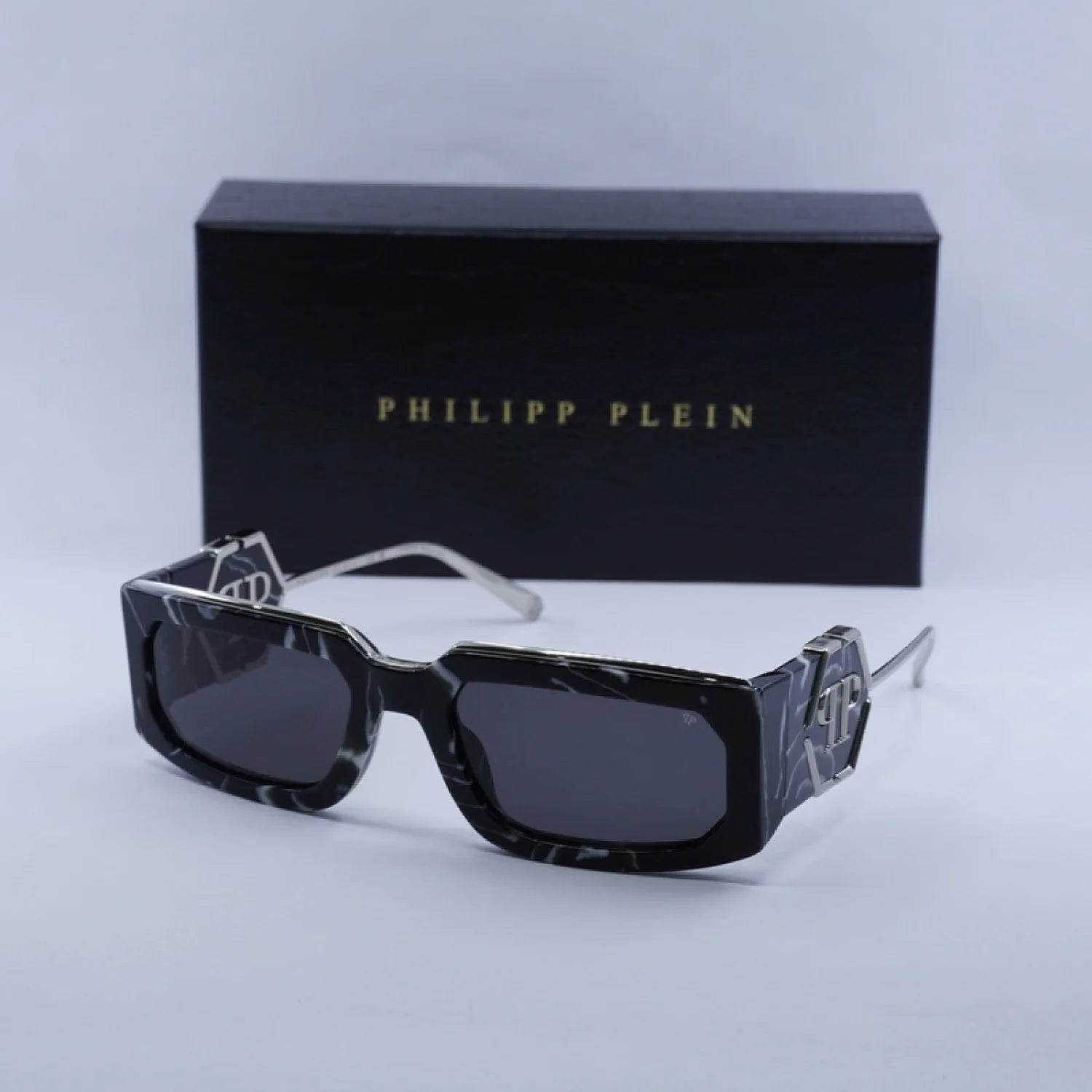 Philipp Plein spp119m - Shiny Black Marble/Silver