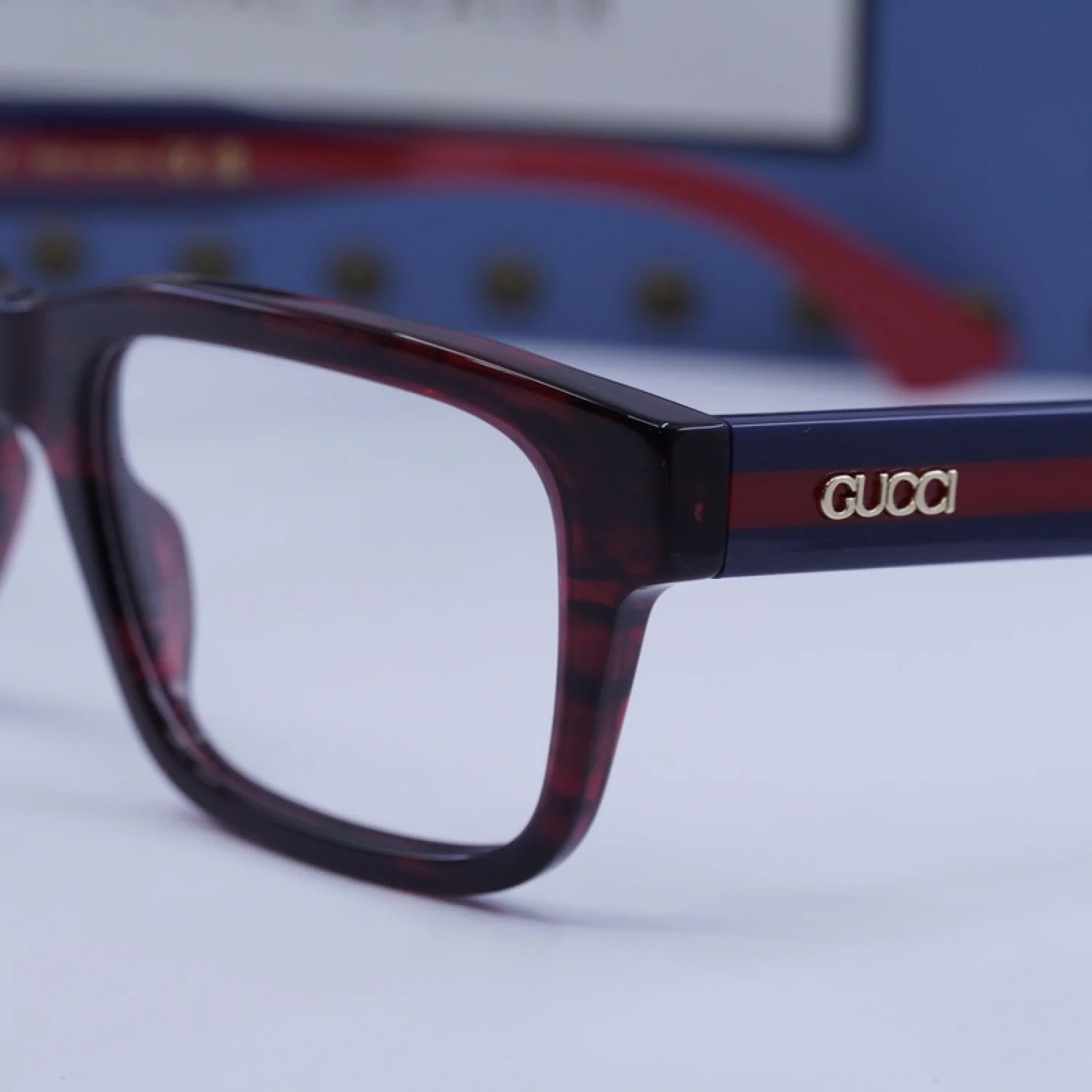 Gucci gg1865o - Dark Red Havana/Blue/Red