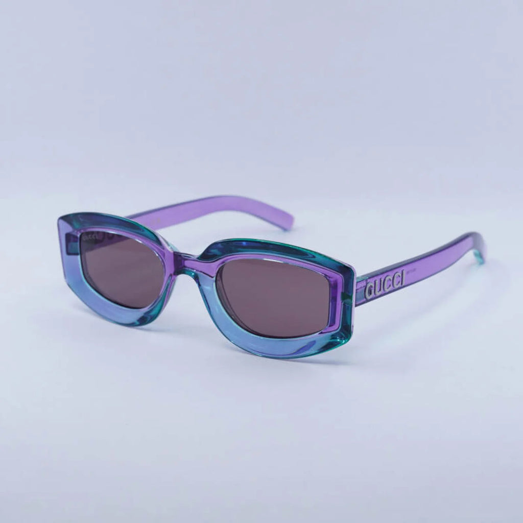 Gucci gg1719s - Shiny Transparent Violet and Trasparent Tiffany