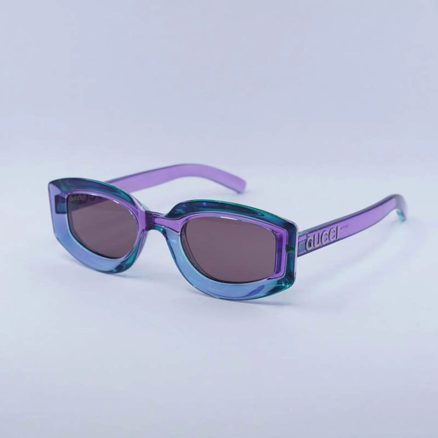 Gucci gg1719s - Shiny Transparent Violet and Trasparent Tiffany